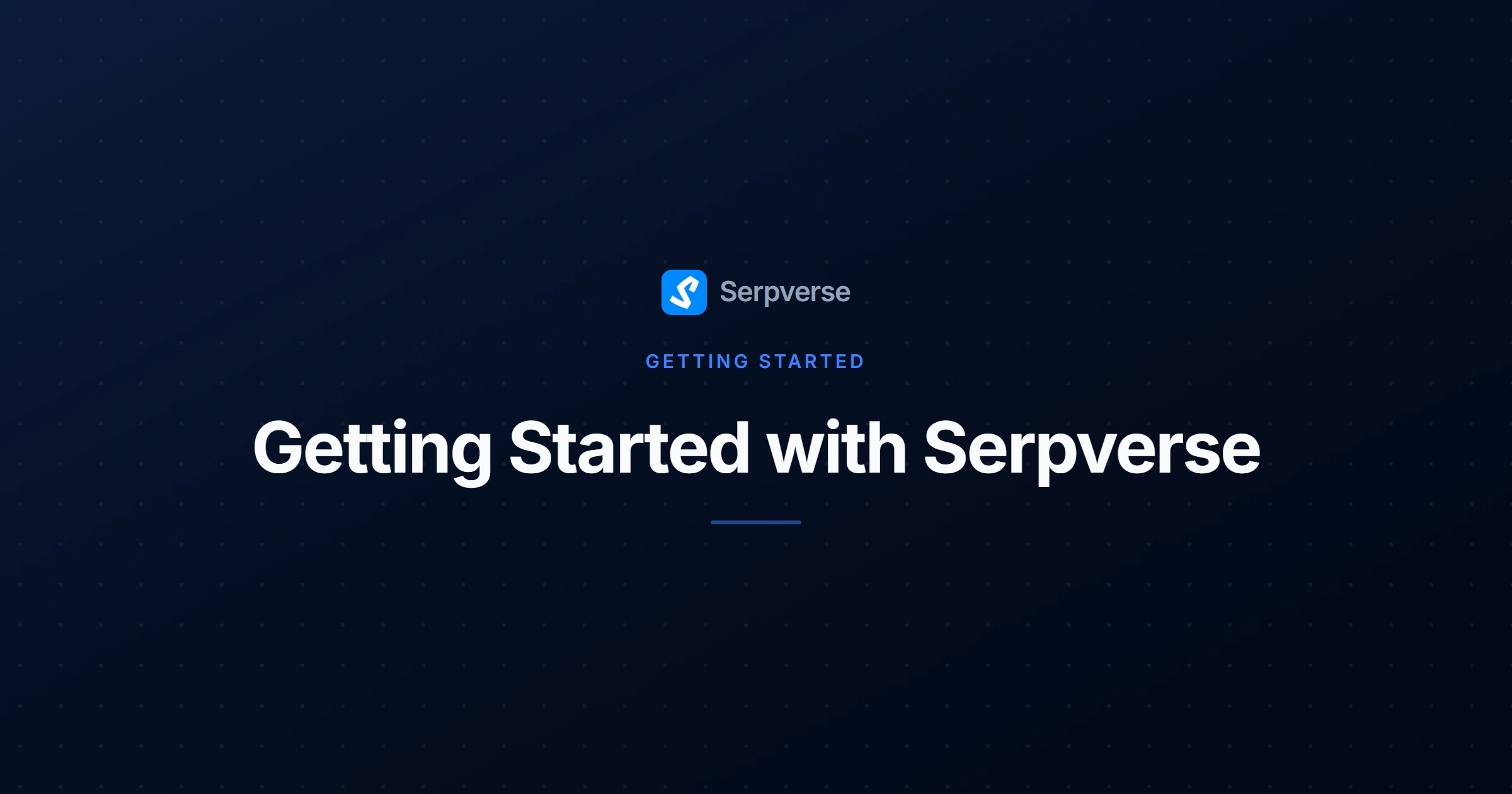 Cover image for Getting Started with Serpverse