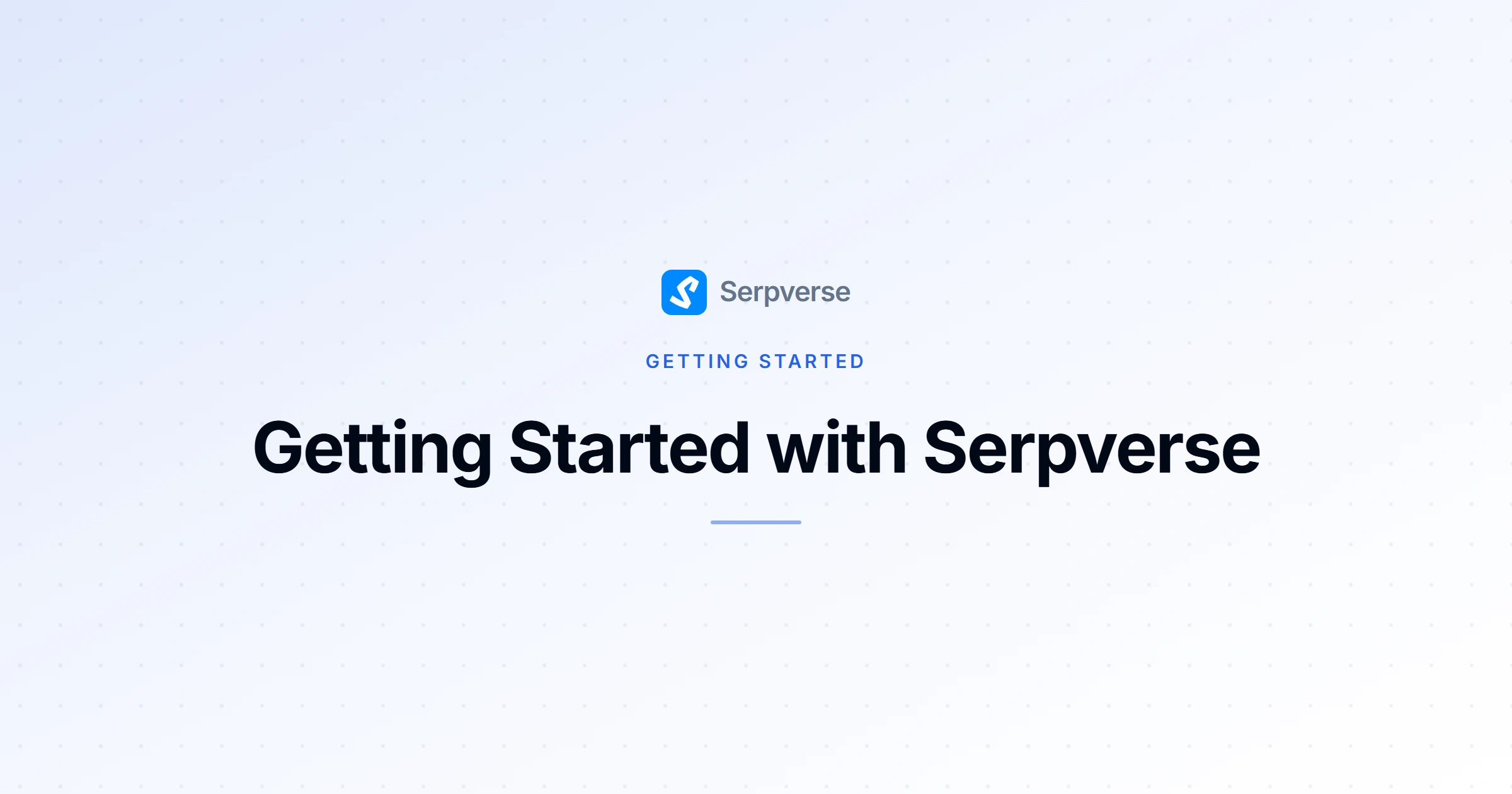 Cover image for Getting Started with Serpverse