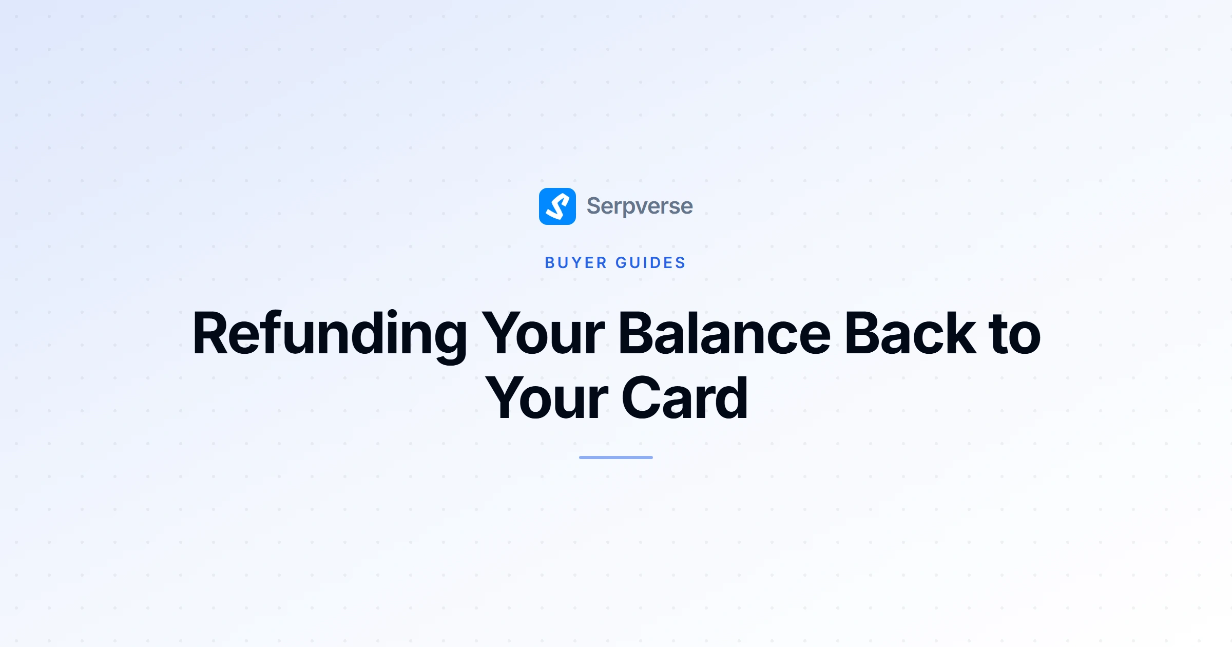Cover image for Refunding Your Balance Back to Your Card